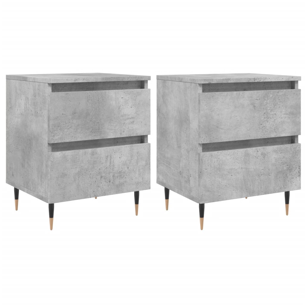 Tables de chevet 2 pcs gris béton 40x35x50 cm bois d’ingénierie