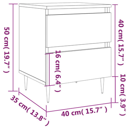 Tables de chevet 2 pcs sonoma gris 40x35x50 cm bois ingénierie