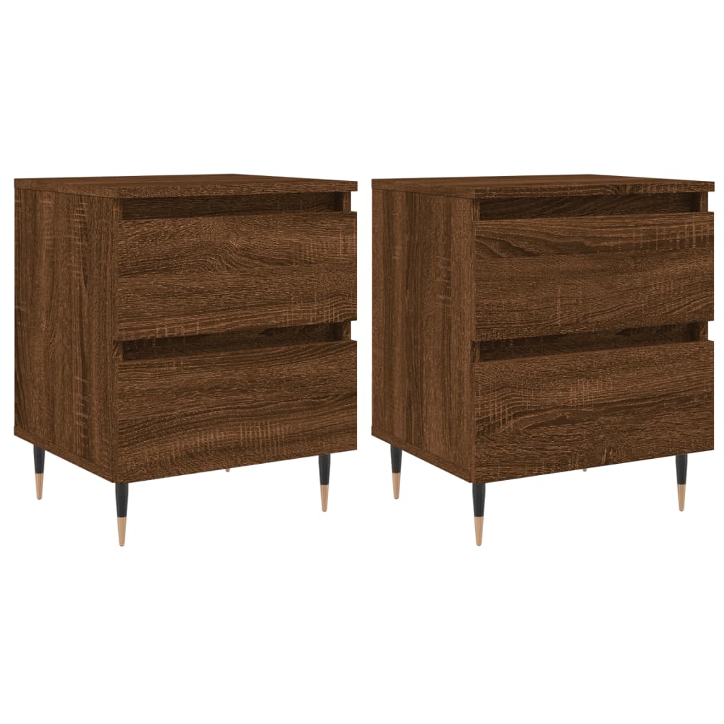 Tables de chevet 2 pcs chêne marron 40x35x50 cm bois ingénierie