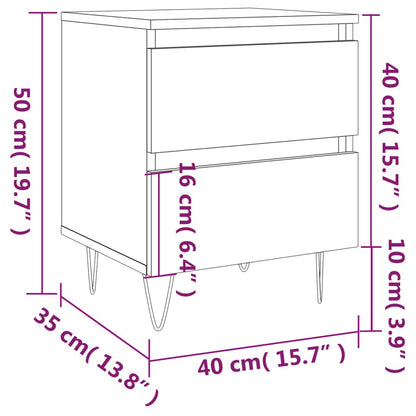 Table de chevet Blanc 40x35x50 cm Bois d’ingénierie