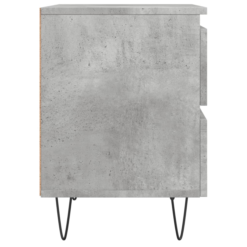 Table de chevet gris béton 40x35x50 cm bois d’ingénierie