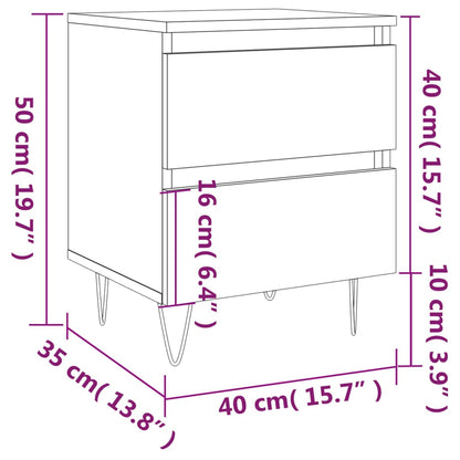 Table de chevet chêne fumé 40x35x50 cm bois d’ingénierie