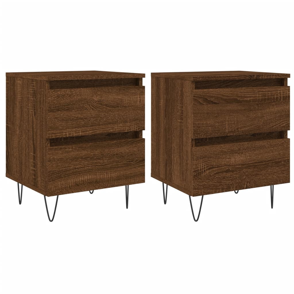 Tables de chevet 2 pcs chêne marron 40x35x50 cm bois ingénierie