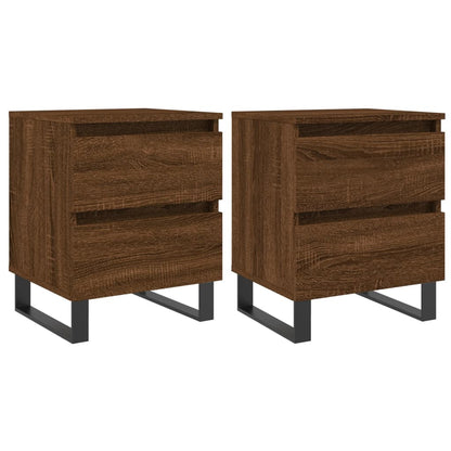 Tables de chevet 2 pcs chêne marron 40x35x50 cm bois ingénierie