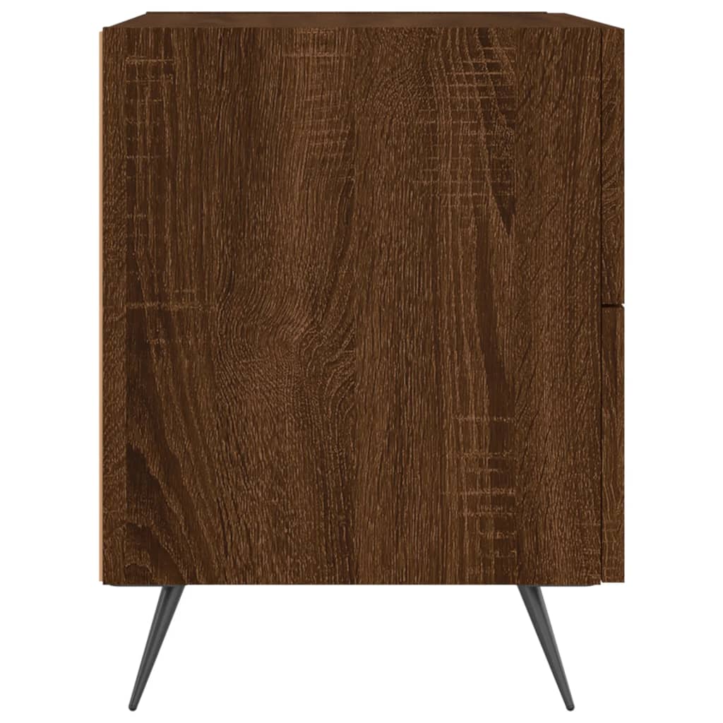 Table de chevet chêne marron 40x35x47,5 cm bois d’ingénierie