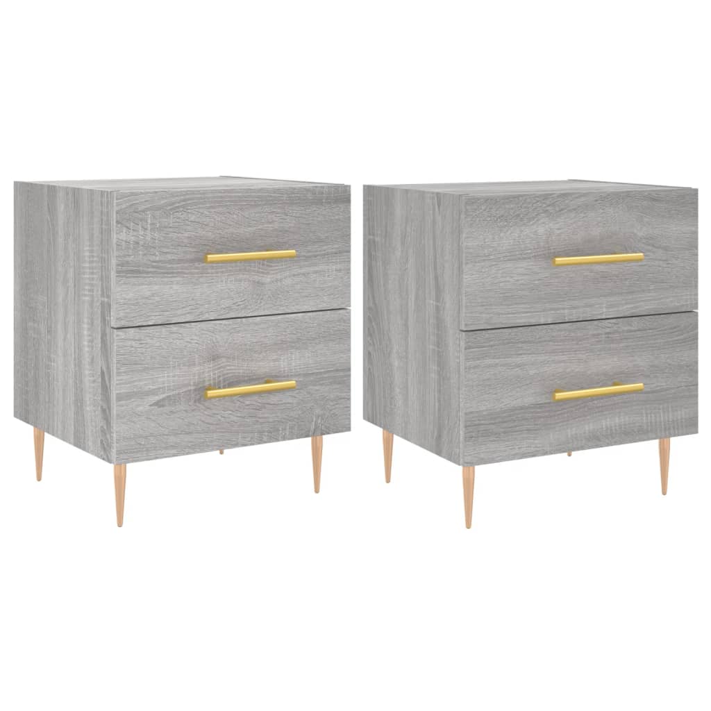 Tables de chevet 2 pcs sonoma gris 40x35x47,5 cm