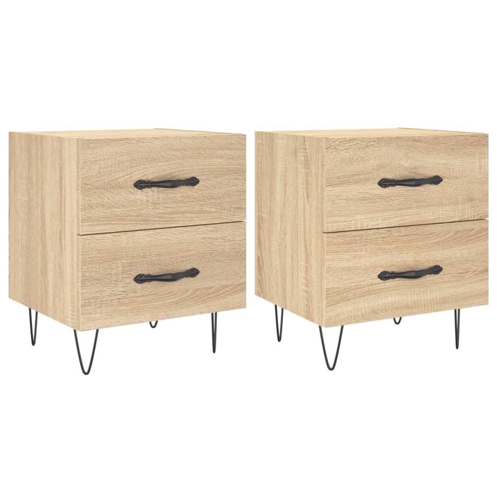 Tables de chevet 2 pcs chêne sonoma 40x35x47,5 cm