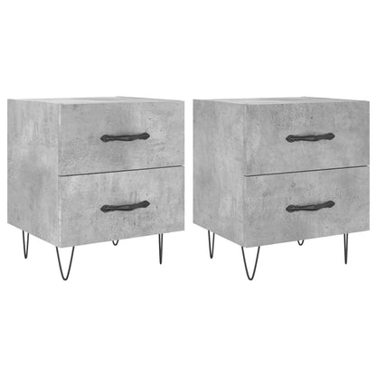 Tables de chevet 2pcs gris béton 40x35x47,5cm bois d’ingénierie