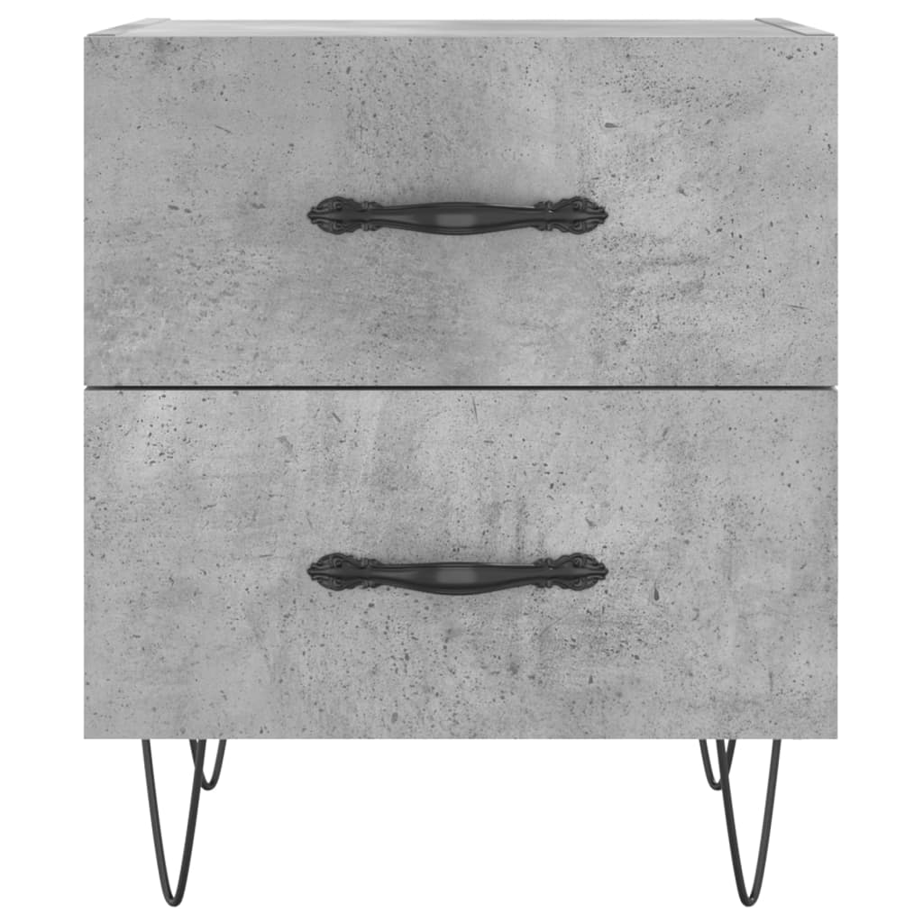 Tables de chevet 2pcs gris béton 40x35x47,5cm bois d’ingénierie