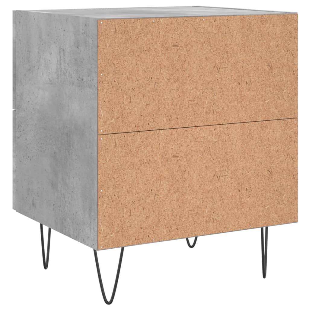 Tables de chevet 2pcs gris béton 40x35x47,5cm bois d’ingénierie