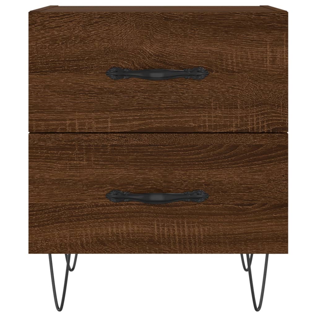 Table de chevet chêne marron 40x35x47,5 cm bois d’ingénierie