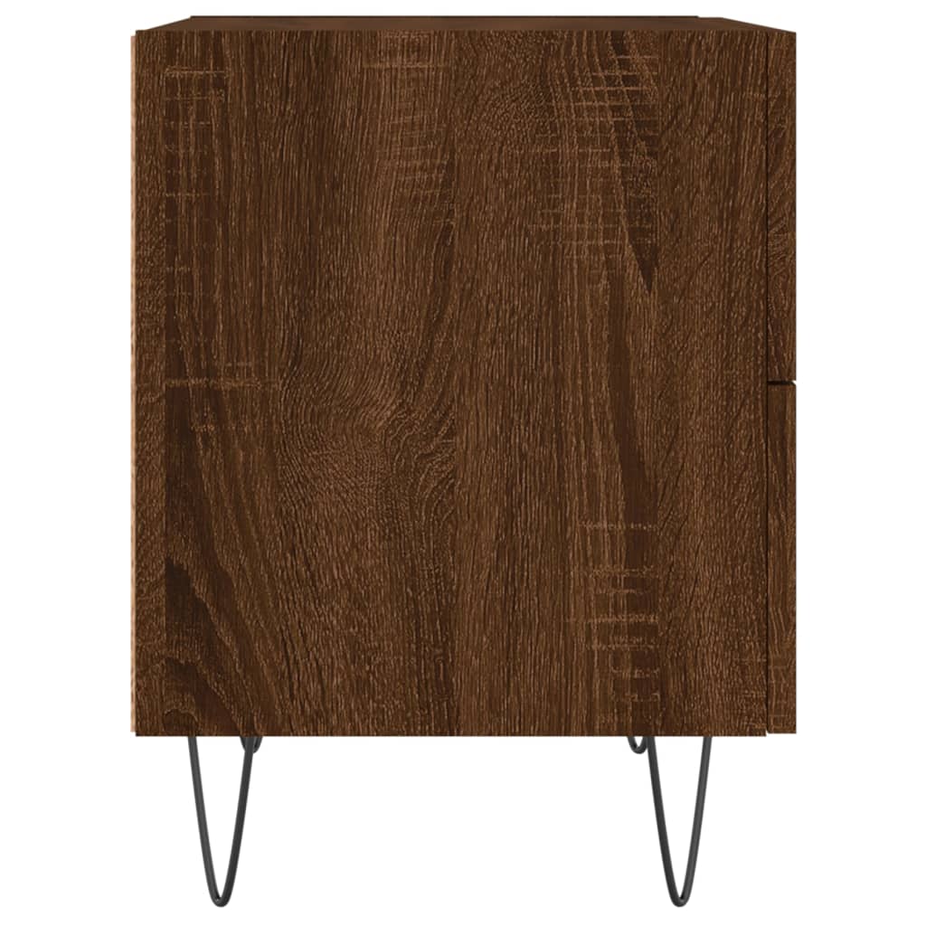 Table de chevet chêne marron 40x35x47,5 cm bois d’ingénierie