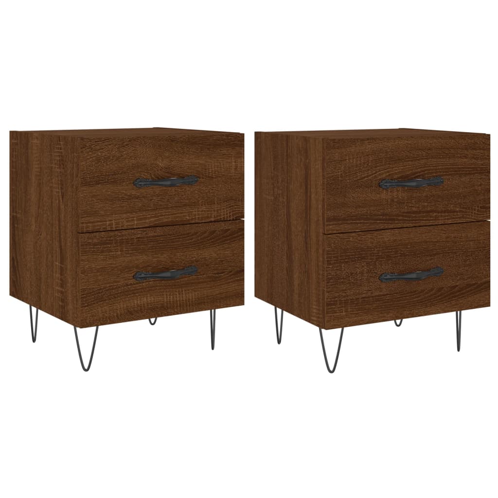 Tables de chevet 2 pcs chêne marron 40x35x47,5 cm