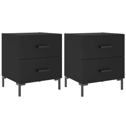 Tables de chevet 2 pcs noir 40x35x47,5 cm bois d’ingénierie