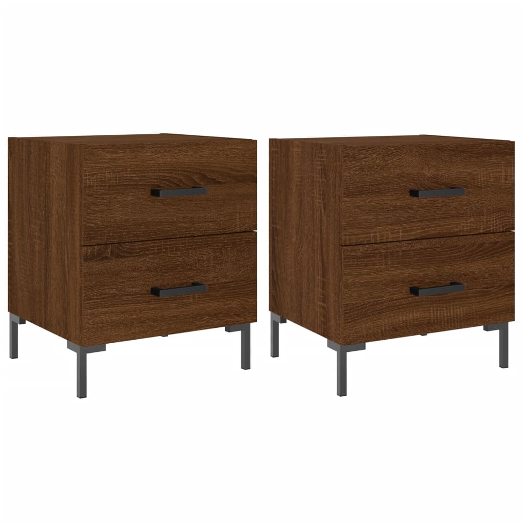 Tables de chevet 2 pcs chêne marron 40x35x47,5 cm