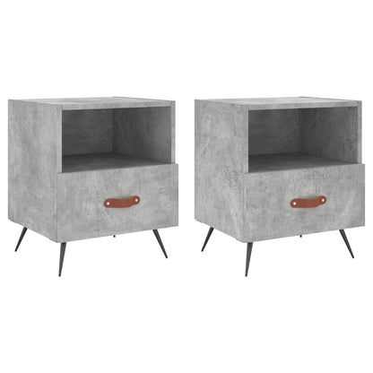 Tables de chevet 2pcs gris béton 40x35x47,5cm bois d’ingénierie