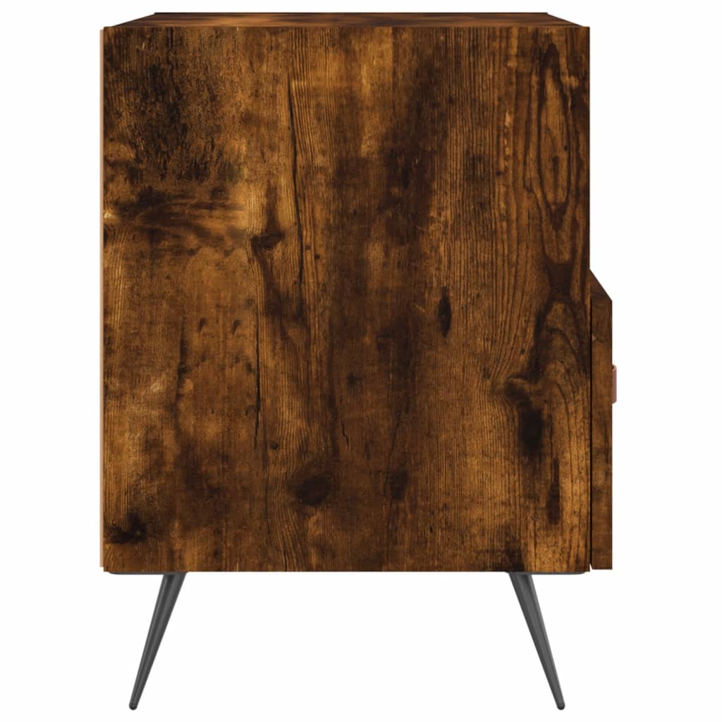 Table de chevet chêne fumé 40x35x47,5 cm bois d’ingénierie