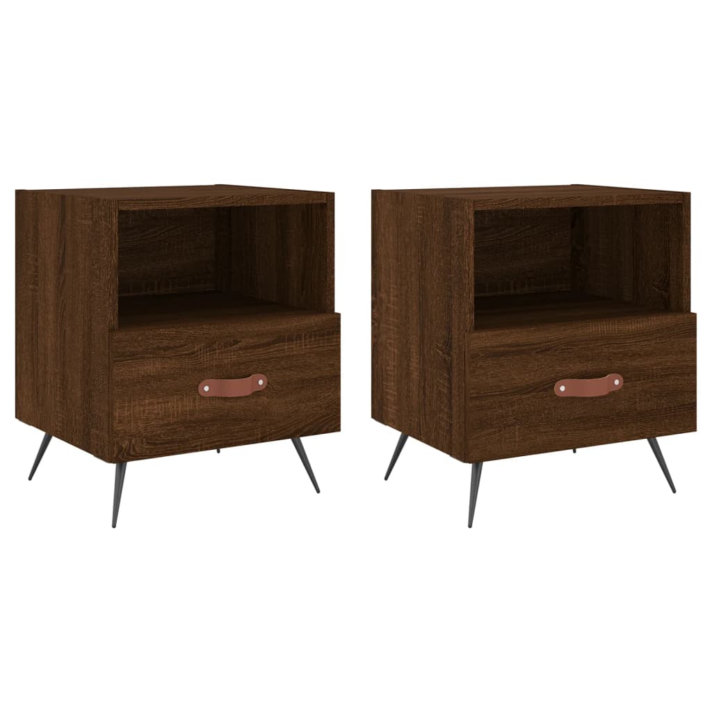 Tables de chevet 2 pcs chêne marron 40x35x47,5 cm