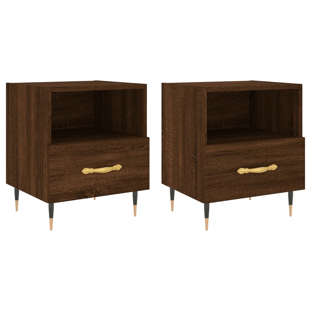 Tables de chevet 2 pcs chêne marron 40x35x47,5 cm