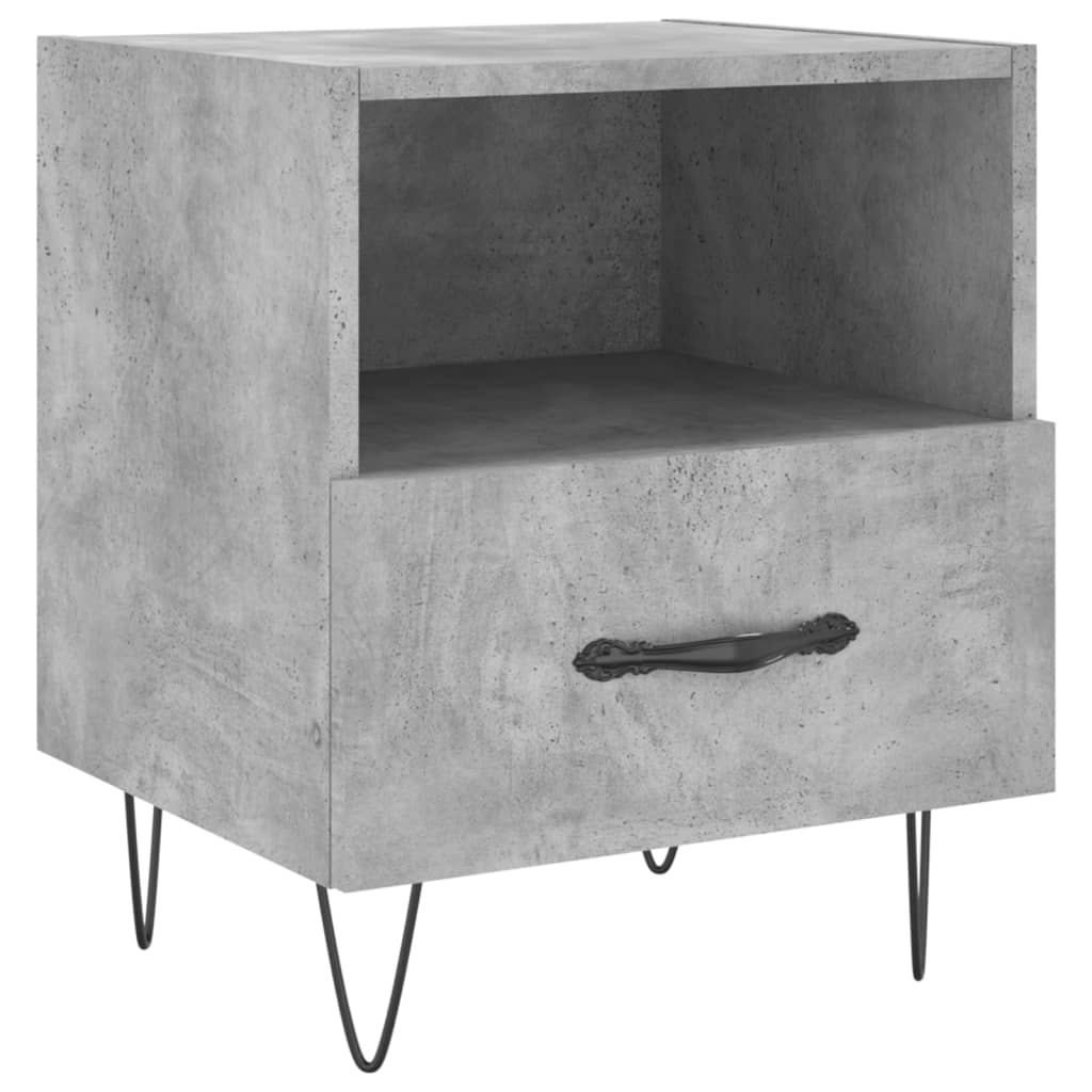 Table de chevet gris béton 40x35x47,5 cm bois d’ingénierie