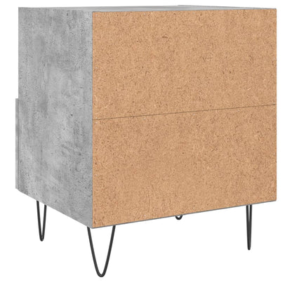 Table de chevet gris béton 40x35x47,5 cm bois d’ingénierie