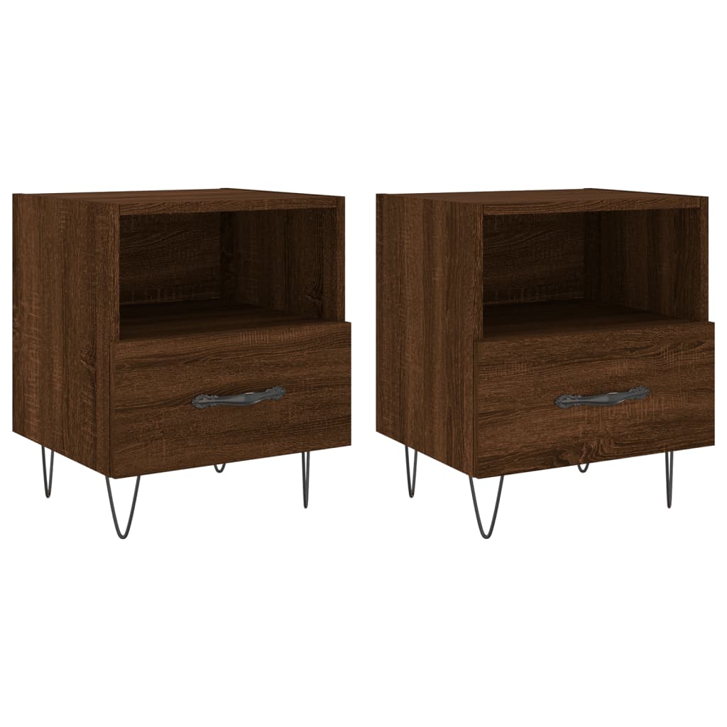 Tables de chevet 2 pcs chêne marron 40x35x47,5 cm