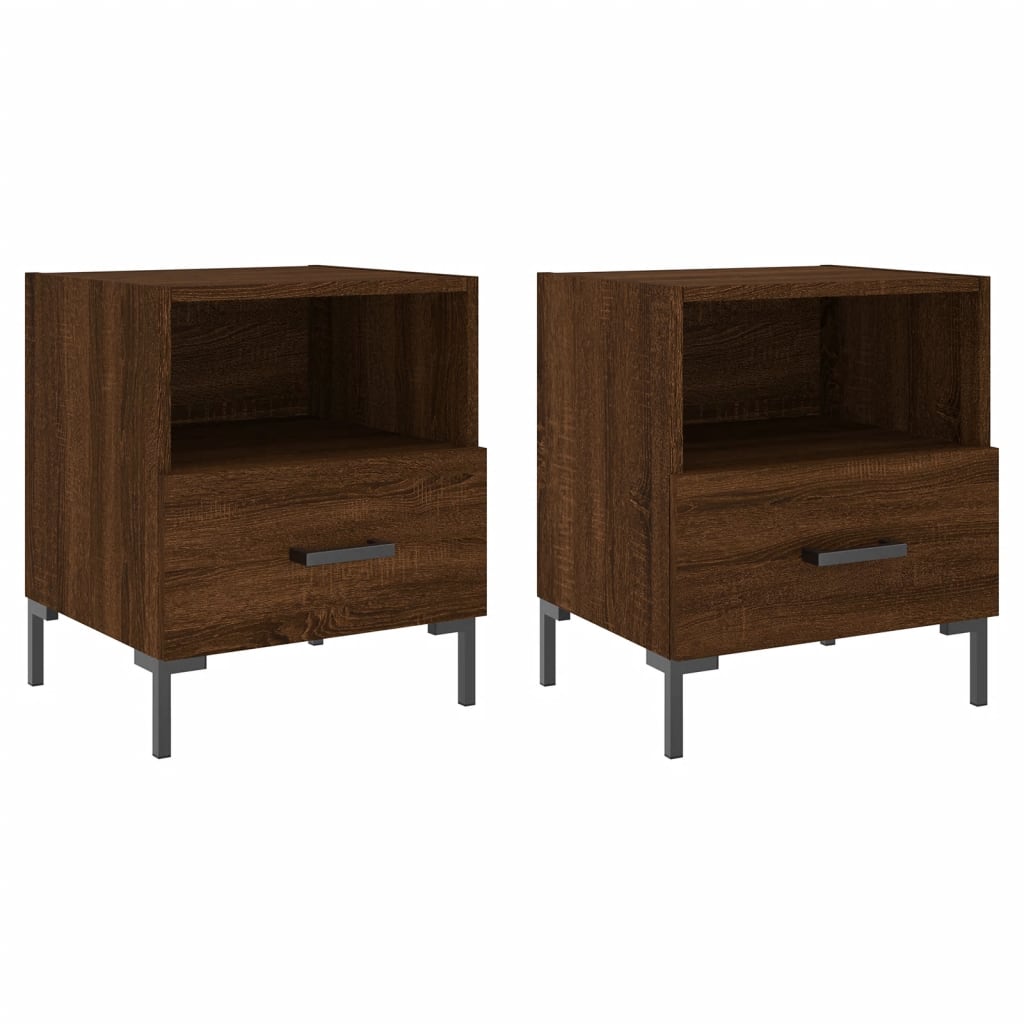 Tables de chevet 2 pcs chêne marron 40x35x47,5 cm