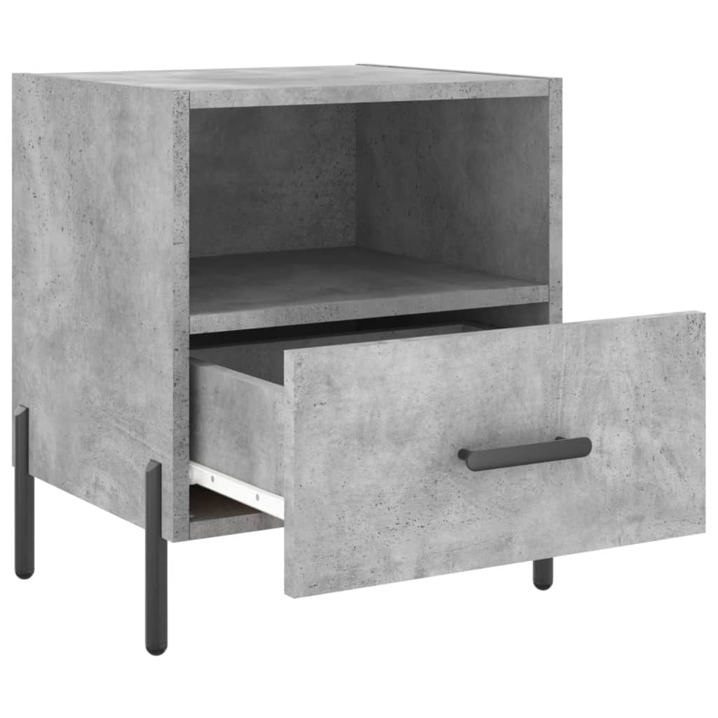 Table de chevet gris béton 40x35x47,5 cm bois d’ingénierie