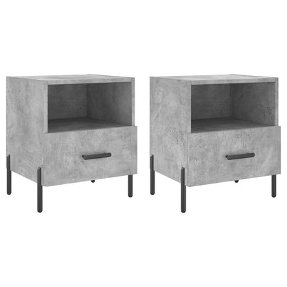 Tables de chevet 2pcs gris béton 40x35x47,5cm bois d’ingénierie