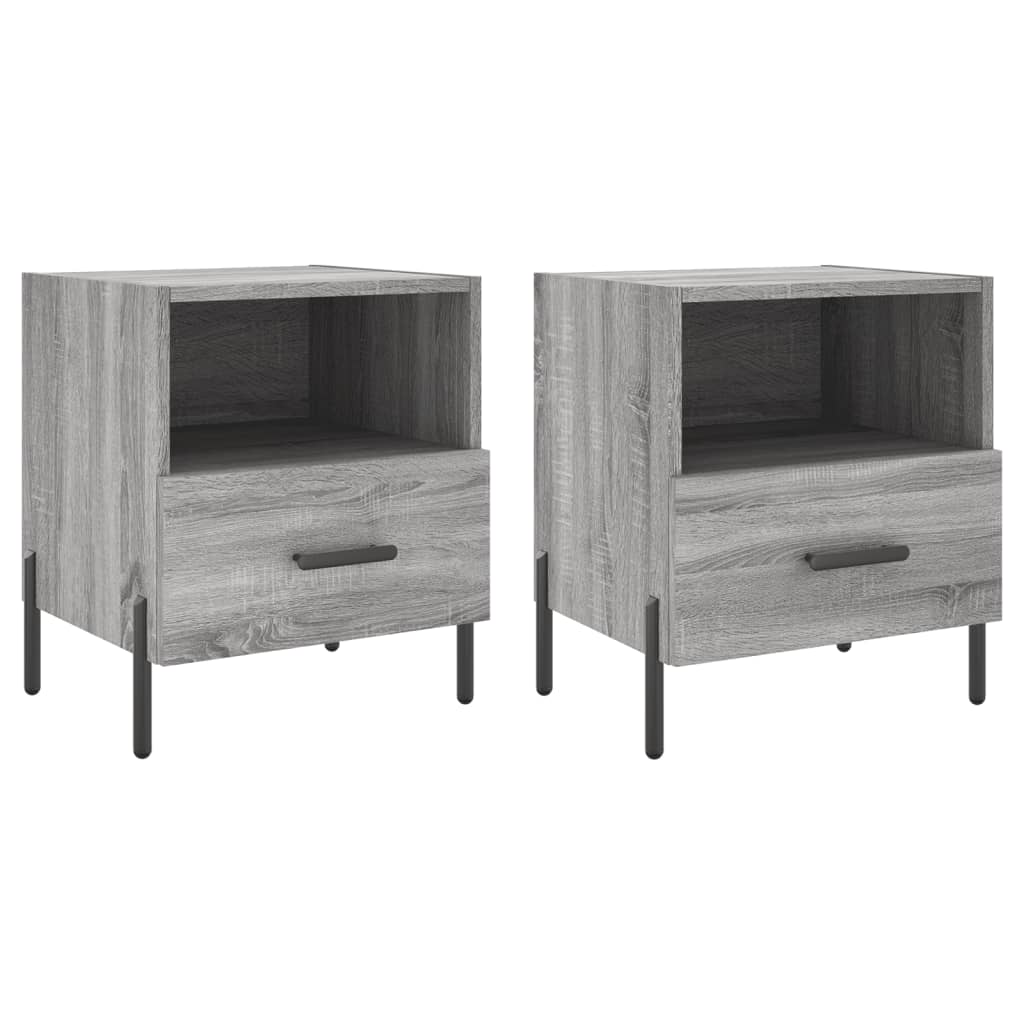 Tables de chevet 2 pcs sonoma gris 40x35x47,5 cm