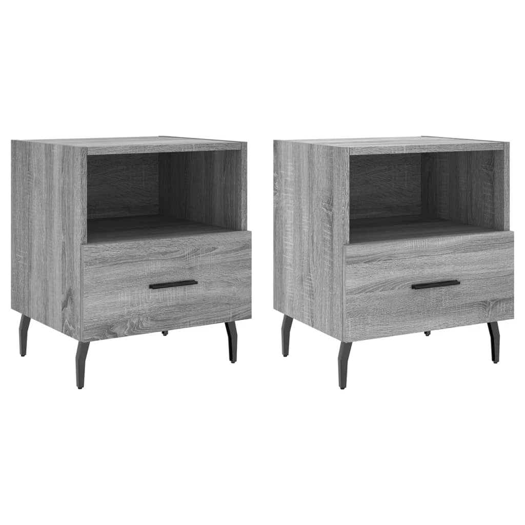 Tables de chevet 2 pcs sonoma gris 40x35x47,5 cm