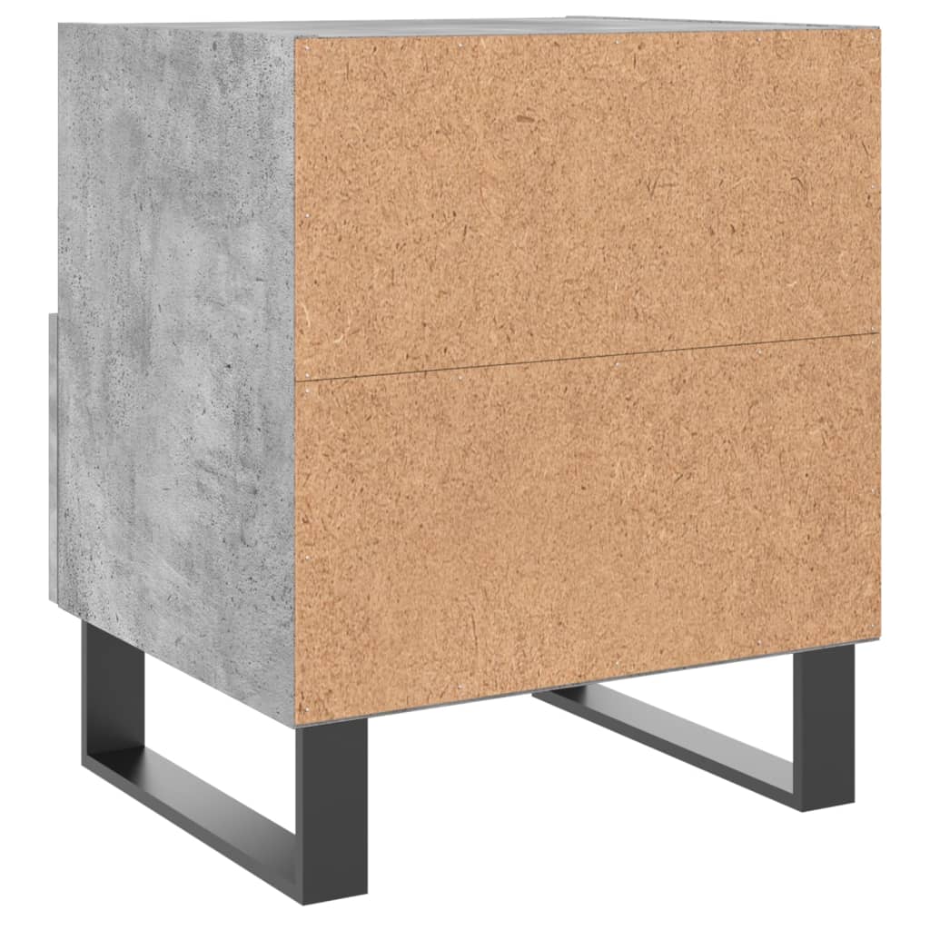 Tables de chevet 2pcs gris béton 40x35x47,5cm bois d’ingénierie