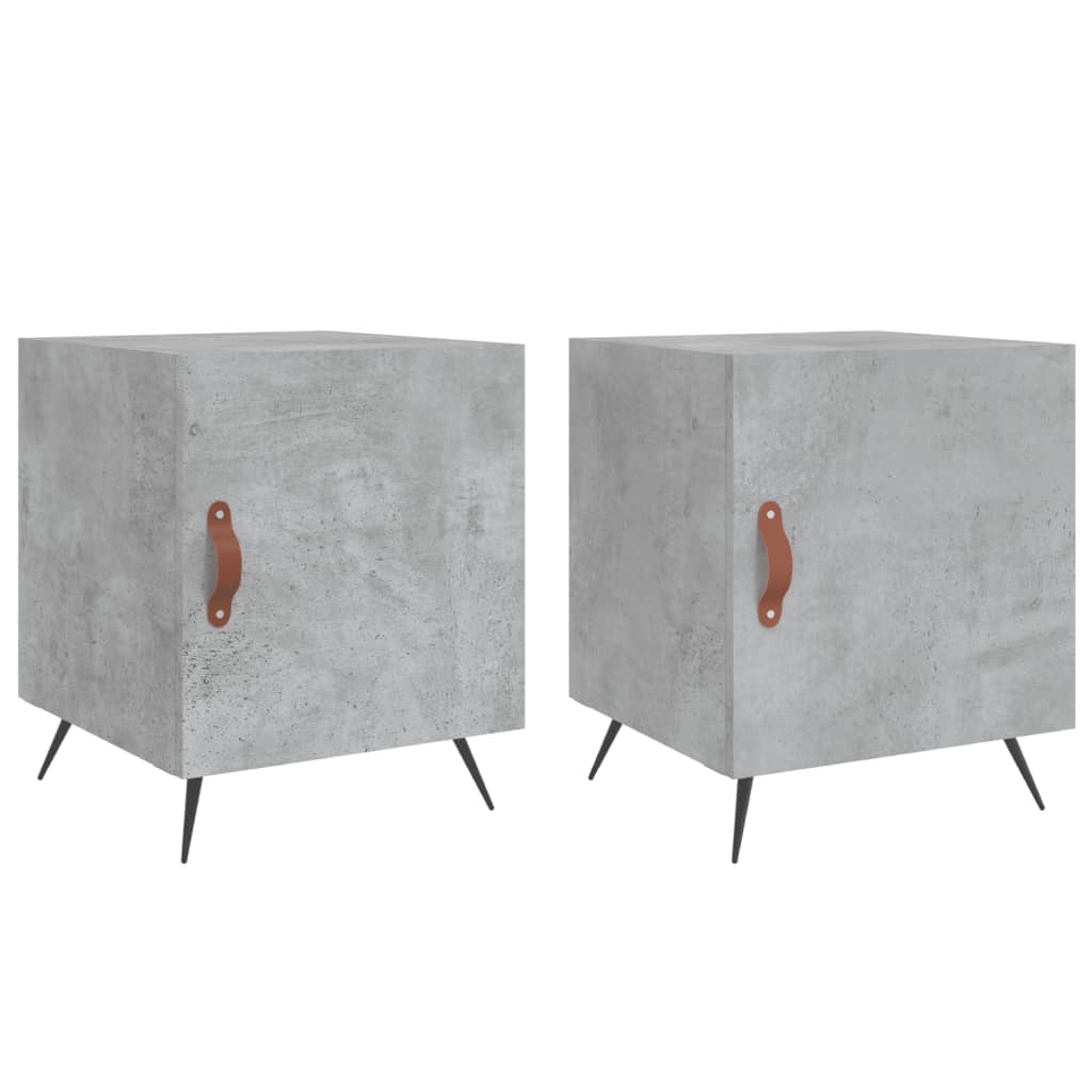 Tables de chevet 2 pcs gris béton 40x40x50 cm bois d’ingénierie