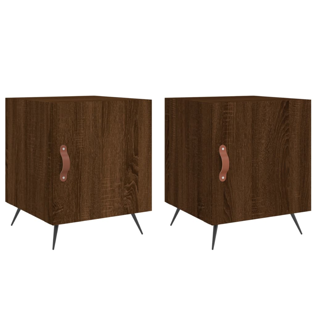 Tables de chevet 2pcs chêne marron 40x40x50cm bois d'ingénierie