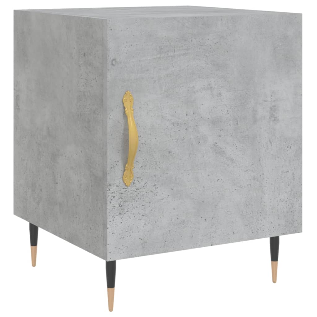 Table de chevet gris béton 40x40x50 cm bois d’ingénierie