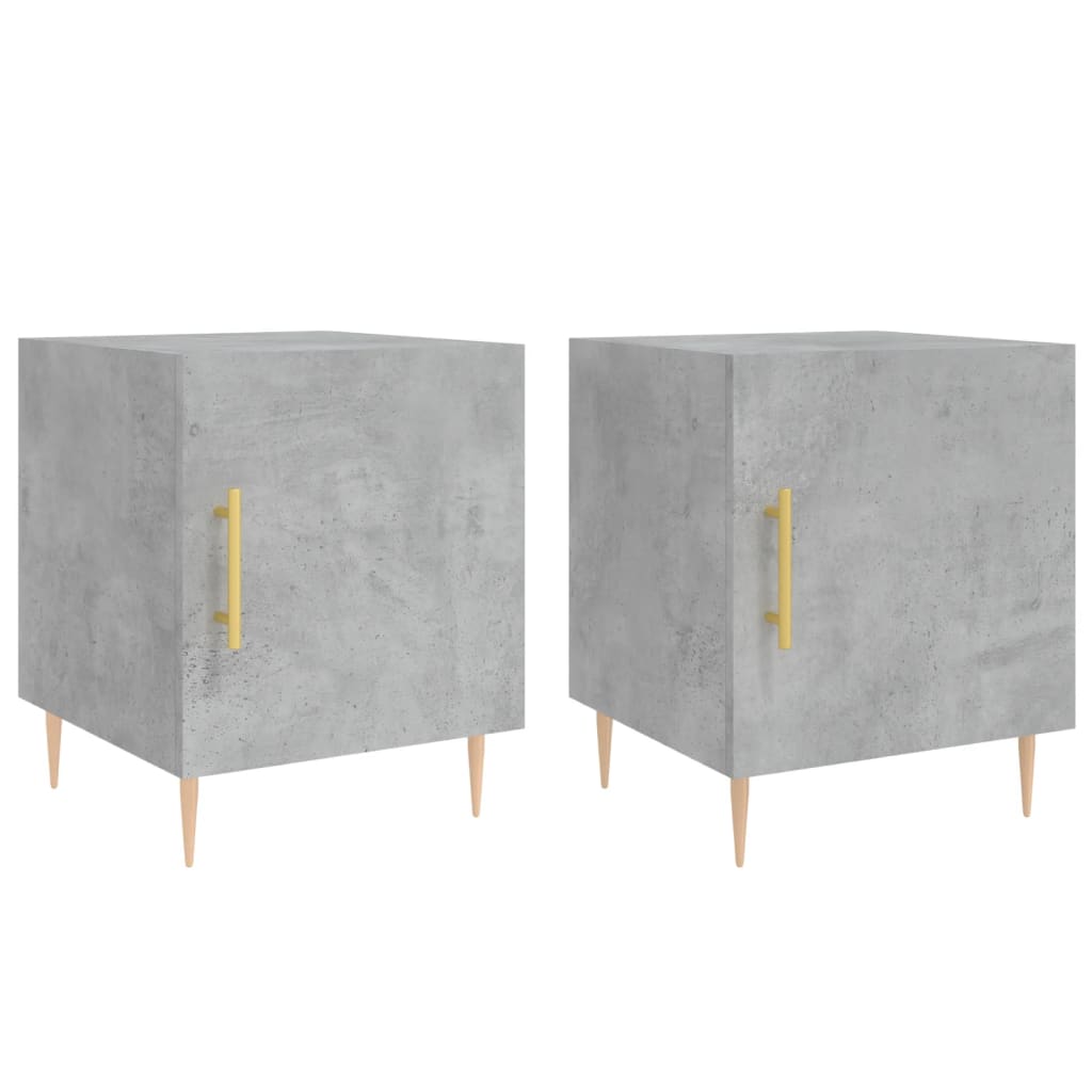 Tables de chevet 2 pcs gris béton 40x40x50 cm bois d’ingénierie