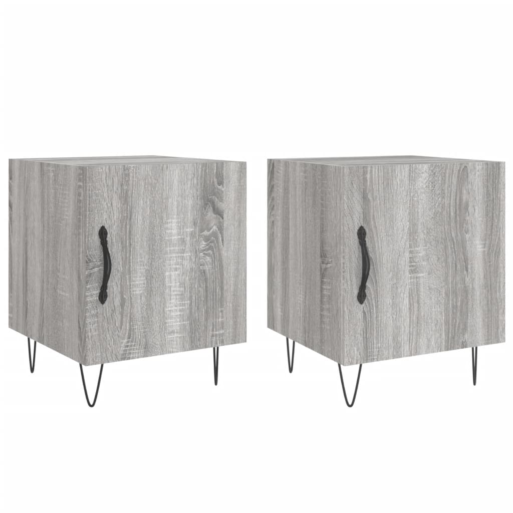 Tables de chevet 2 pcs sonoma gris 40x40x50cm bois d'ingénierie