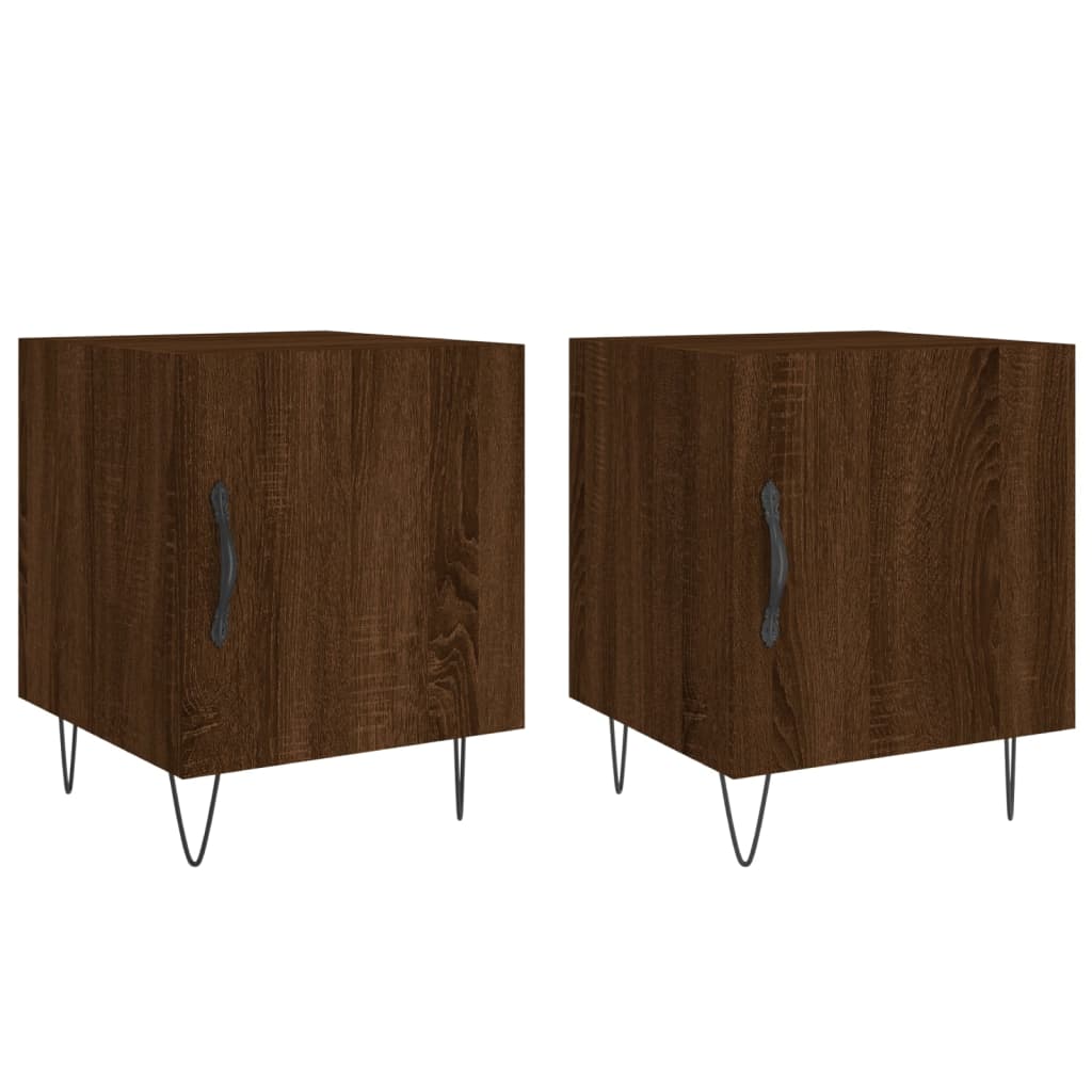 Tables de chevet 2pcs chêne marron 40x40x50cm bois d'ingénierie