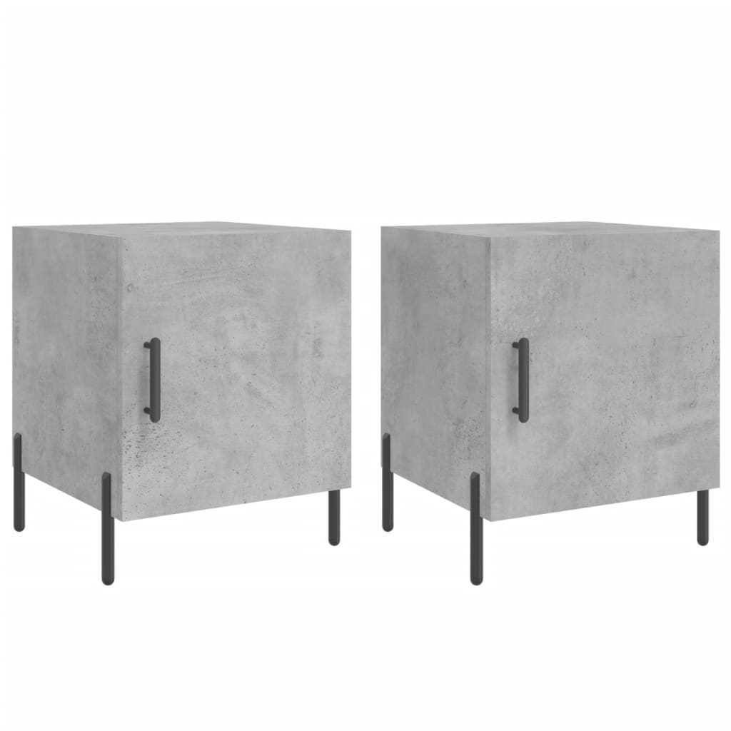 Tables de chevet 2 pcs gris béton 40x40x50 cm bois d’ingénierie