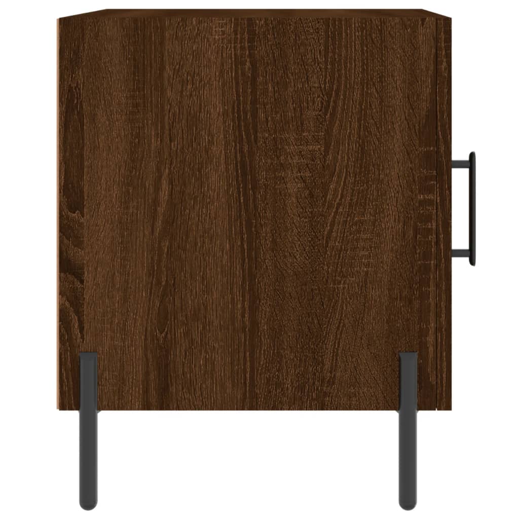 Table de chevet chêne marron 40x40x50 cm bois d’ingénierie