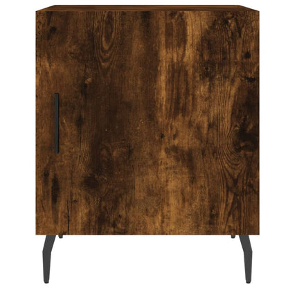 Table de chevet chêne fumé 40x40x50 cm bois d'ingénierie