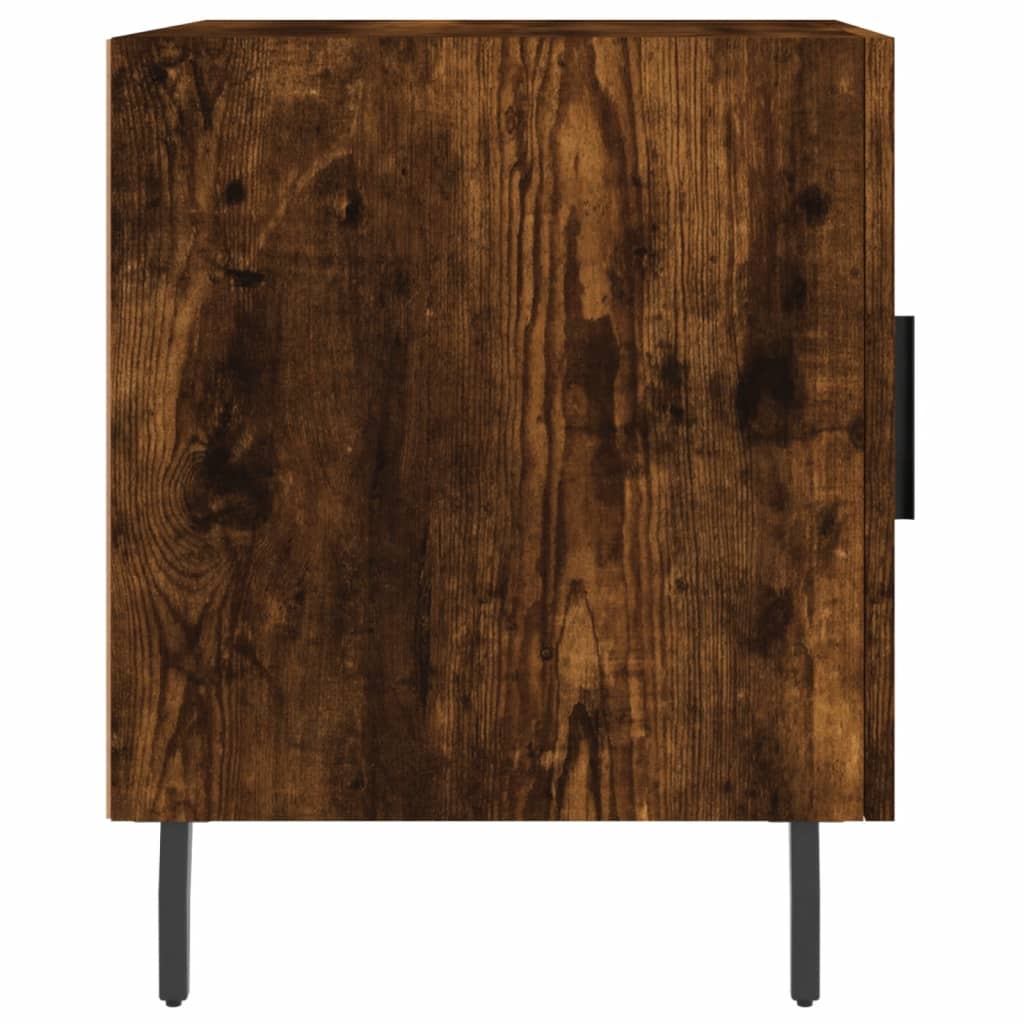 Table de chevet chêne fumé 40x40x50 cm bois d'ingénierie