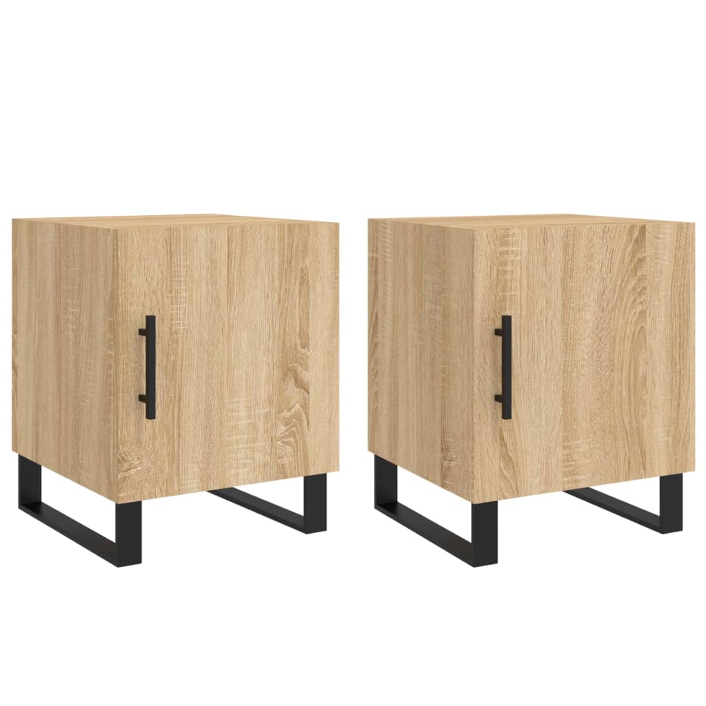 Tables de chevet 2 pcs chêne sonoma 40x40x50 cm bois ingénierie