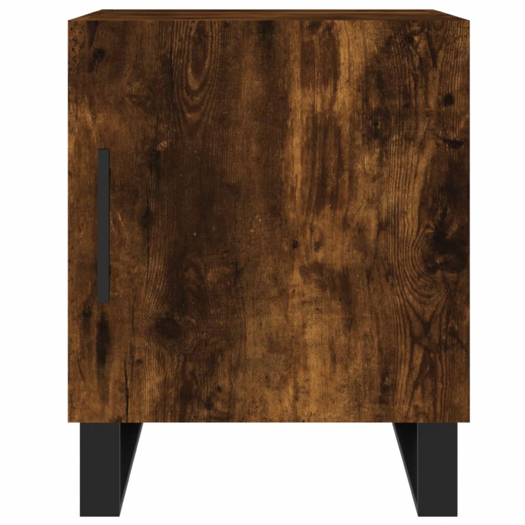 Table de chevet chêne fumé 40x40x50 cm bois d'ingénierie