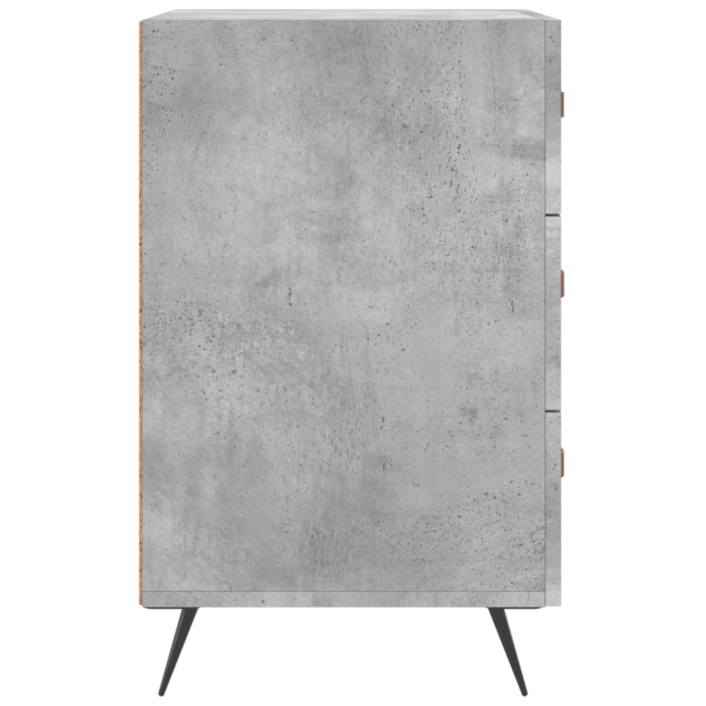 Table de chevet gris béton 40x40x66 cm bois d'ingénierie