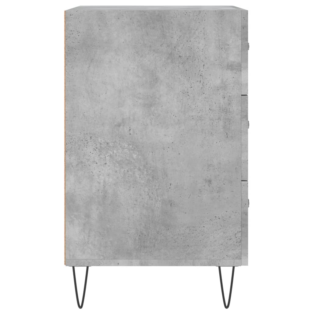 Table de chevet gris béton 40x40x66 cm bois d'ingénierie