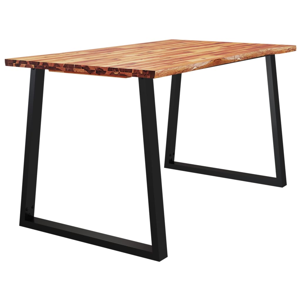 Table à manger 140x80x75 cm bois d'acacia solide à bord vif