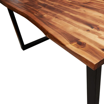 Table à manger 140x80x75 cm bois d'acacia solide à bord vif