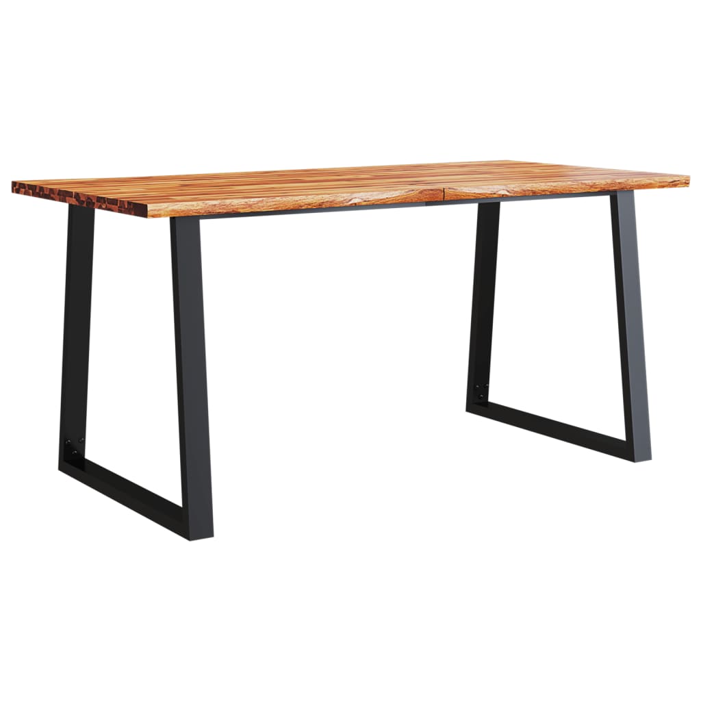 Table à manger 160x80x75 cm bois d'acacia solide à bord vif