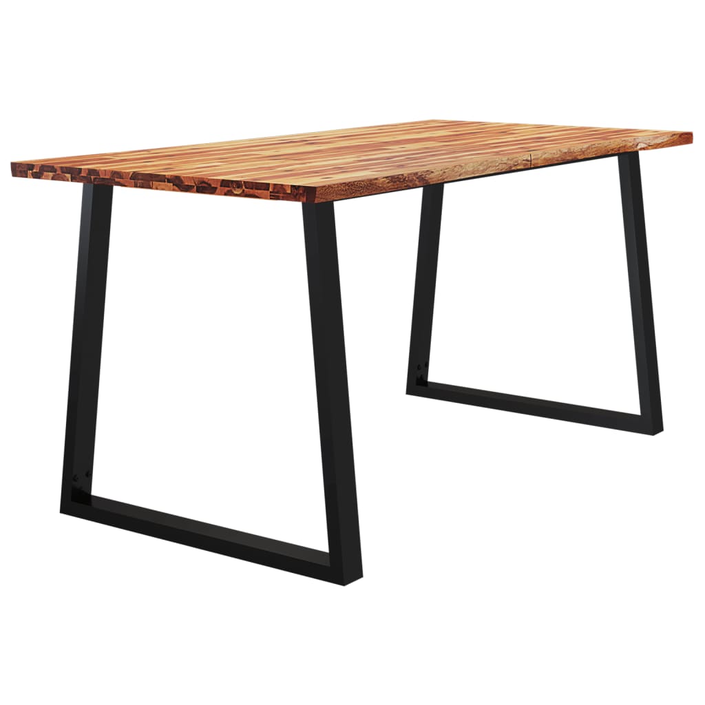 Table à manger 160x80x75 cm bois d'acacia solide à bord vif